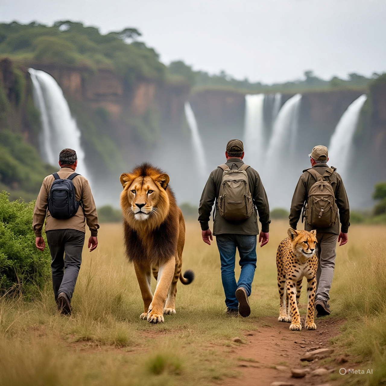 Lion Cheetah Encounter